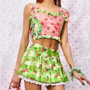 NWOT dolls kill strawberry shortcake skirt and corset